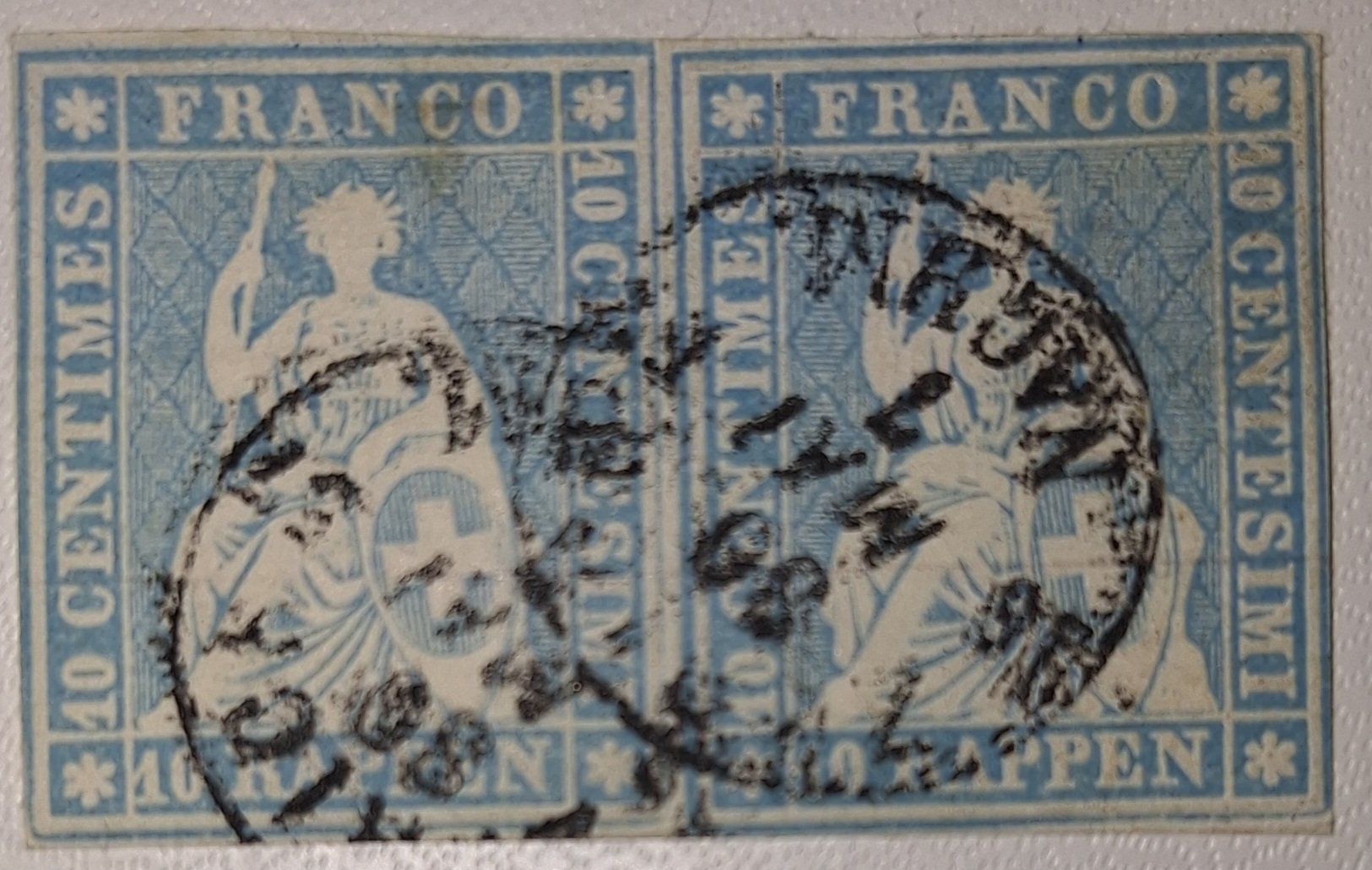 Tutti i francobolli: Strubel 23C.a mit Attest Kat. 800.- – Usato da Balgach venduto da SIMEON27