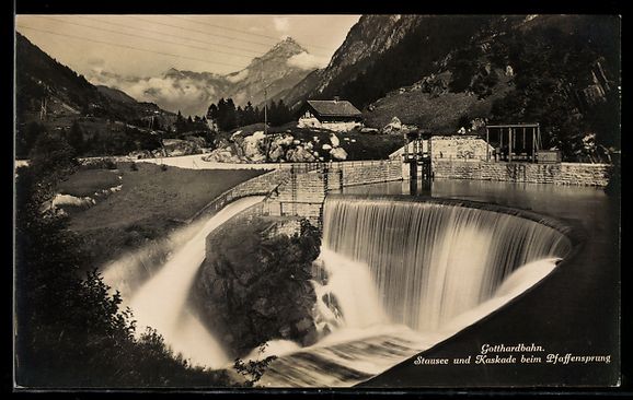 Ansichtskarten: AK Pfaffensprung, Stausee und Kaskade, Gotthardbahn – Gebraucht aus Berlin von bartko-reher