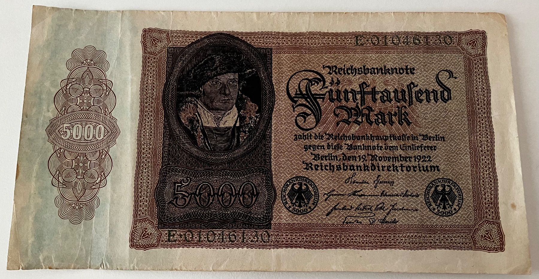 Banconote: Deutschland 5000 Mark 1922 – Usato da Algetshausen venduto da Carrhard