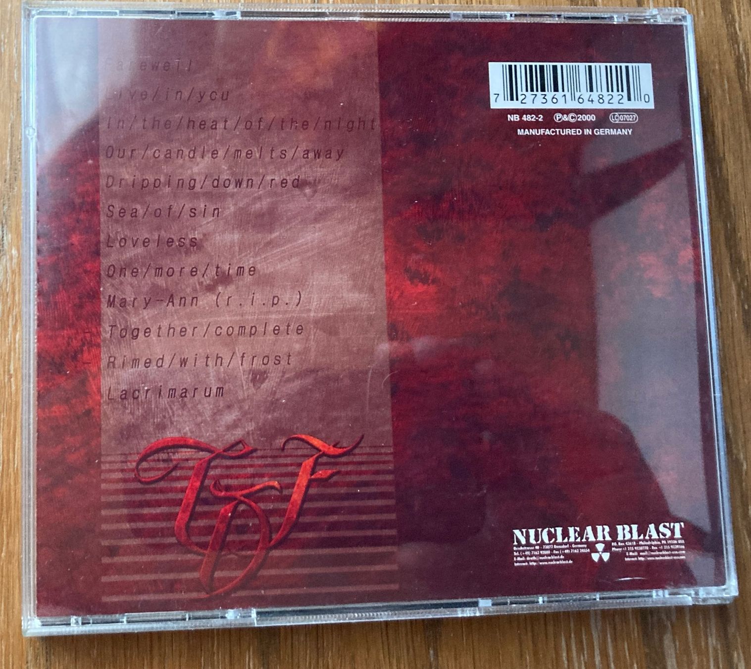 CD: TO/DIE/FOR "All Eternity" 2000 – Usato da Attiswil venduto da Jay70 1
