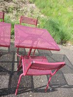 zu verkaufen: Gartenmöbelgarnitur weinrot Original SISSACH
