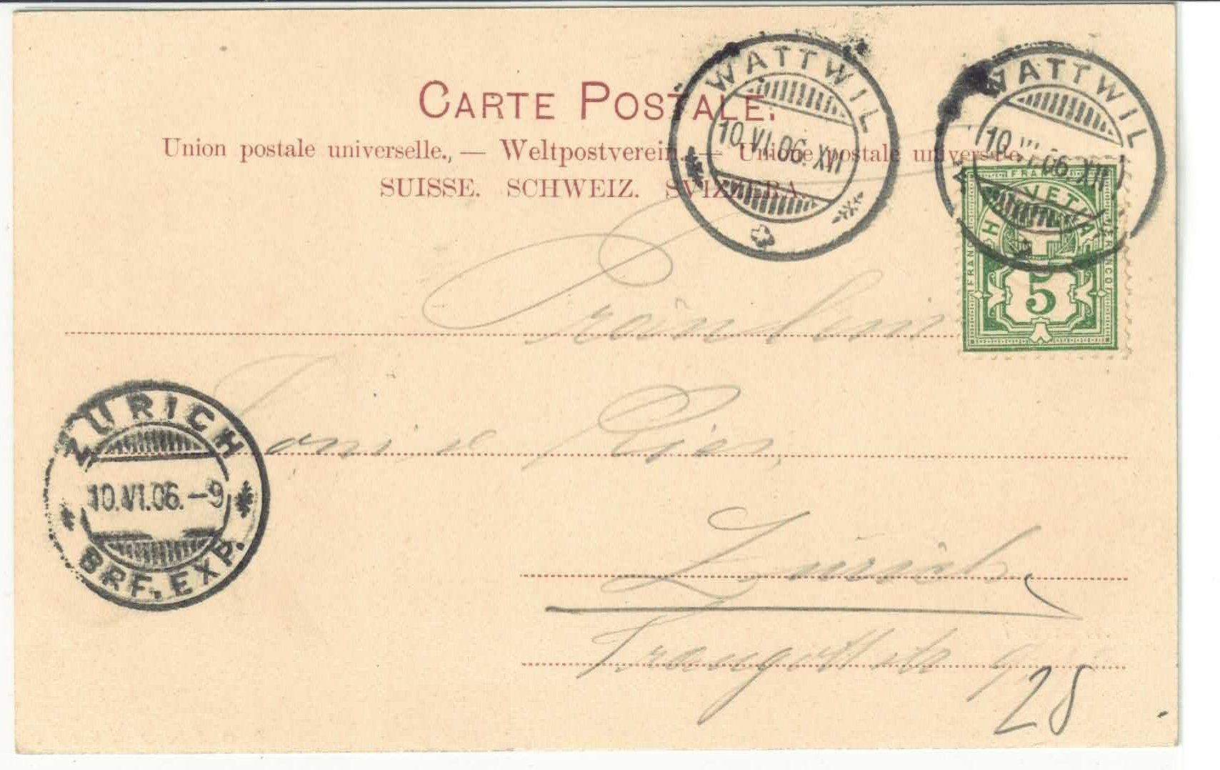 Cartoline postali: Gruss aus Wattwil - Generalansicht – Usato da Ettingen venduto da Kartenplanet 1
