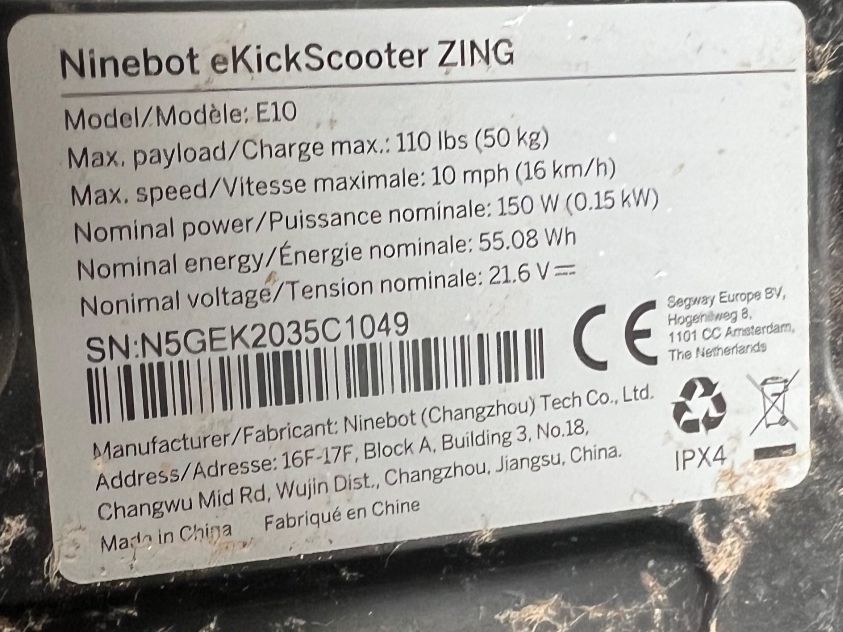 Segway Kickboard: Ninebot E10 ZING Elektroroller gebraucht + Ladegerät 16 kph – Usato da Tafers venduto da JP911 7