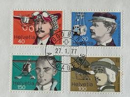 🌟 FDC Porträts IV. Flugpioniere: Satz 1977 ET Nr.582-585 ✈️