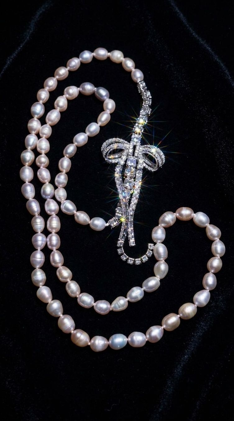 Catenine: Collier perles avec Noeud en Zircons – Nuovo e nell'imballaggio originale da St-Maurice venduto da Sandrinette123 3