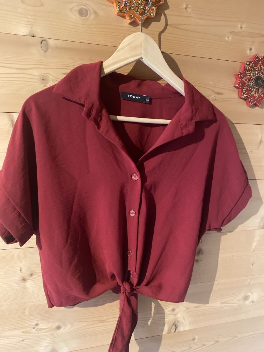 Camicette: Bluse TODAY Weinrot Grösse S mit Bindung kurzarm – Usato da Därstetten venduto da yas_pb5r