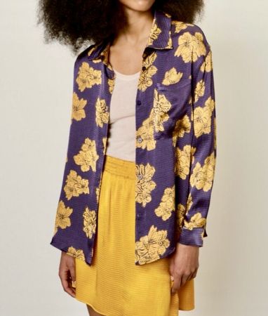 American Vintage Bluse mit Blumenmuster, Gr. L