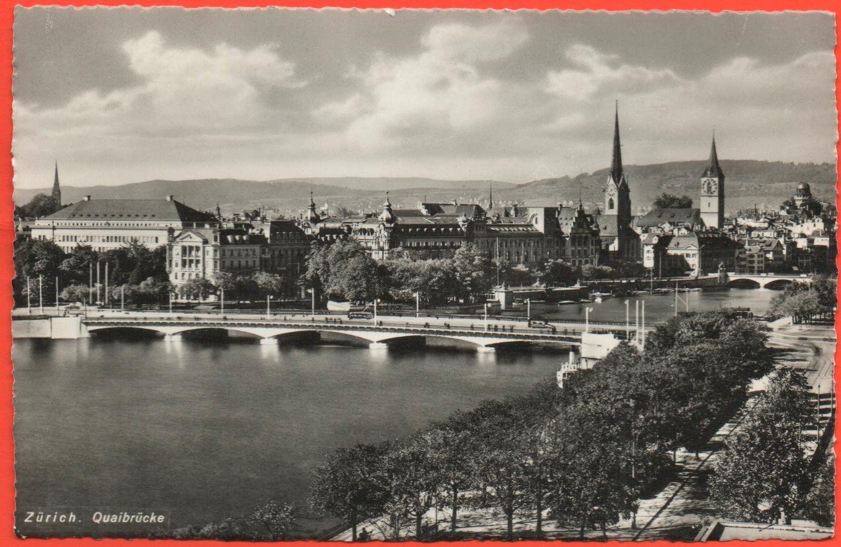 Cartoline postali: ZÜRICH Quaibrücke – Usato da Jona venduto da philajona