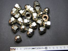 24Stk Hutmuttern M12, Messing vernickelt (Lot 2)
