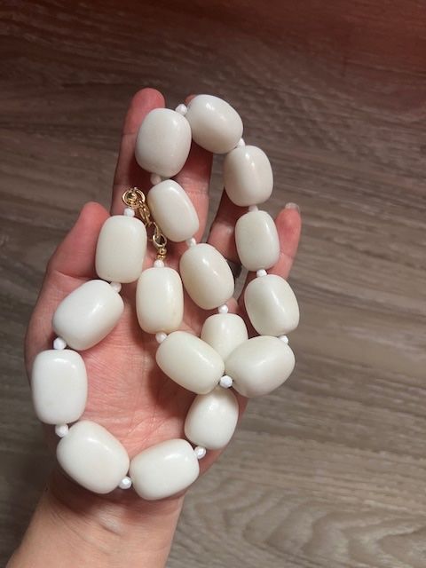 Catenine: Sehr schöne Kette - echte weisse Jade kette – Usato da Neerach venduto da romiping 9