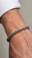 Bracciale a catena color argento 21 cm acciaio inox