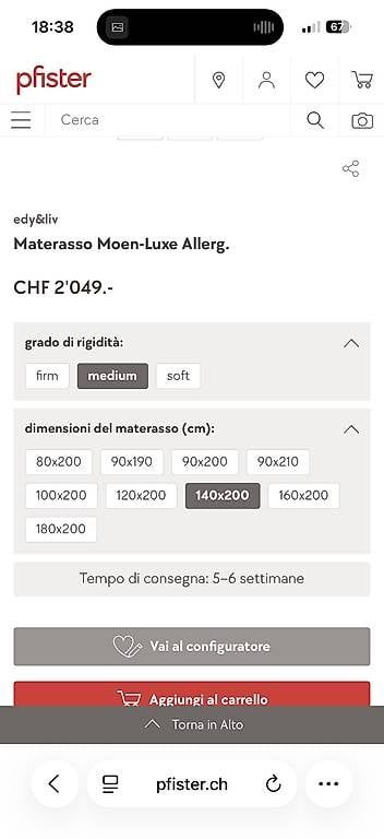 Matelas: Materasso medium 140x200 – D'occasion à Purasca par reb_5w88 2