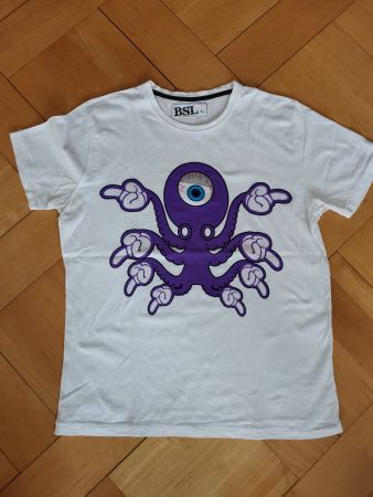 T-Shirt mit Octopussy-Aufdruck/ Gr.L/ Baumwolle/ Rarität!