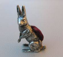 HASE HASENFIGUR MIT NADELKISSEN LONDON 1903 SILBER 925