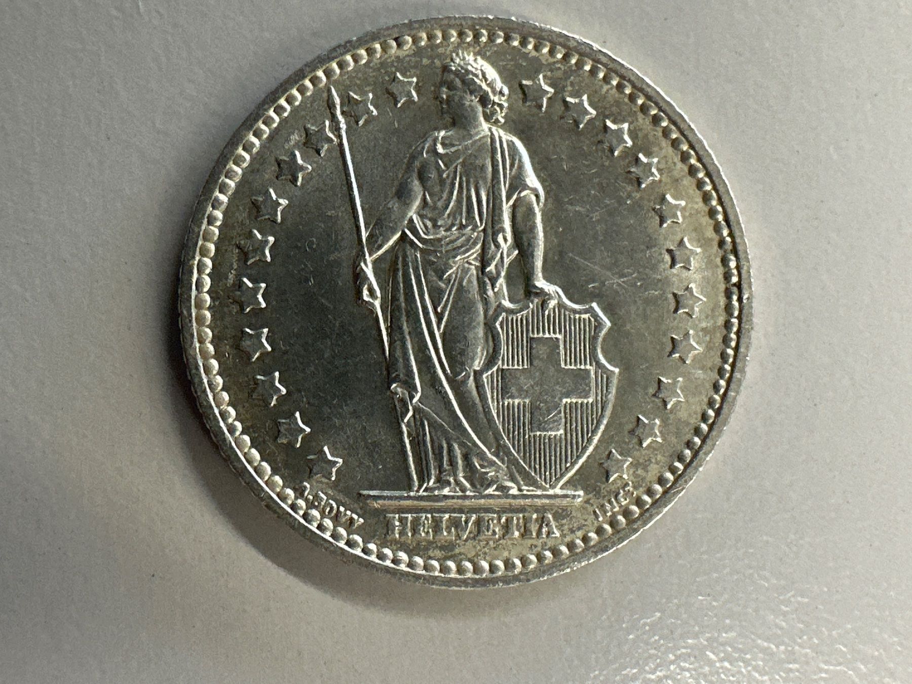 Tutti le monete: 1 Fr. Silber Schweiz 1955 vz – Usato da Herisau venduto da herau 1
