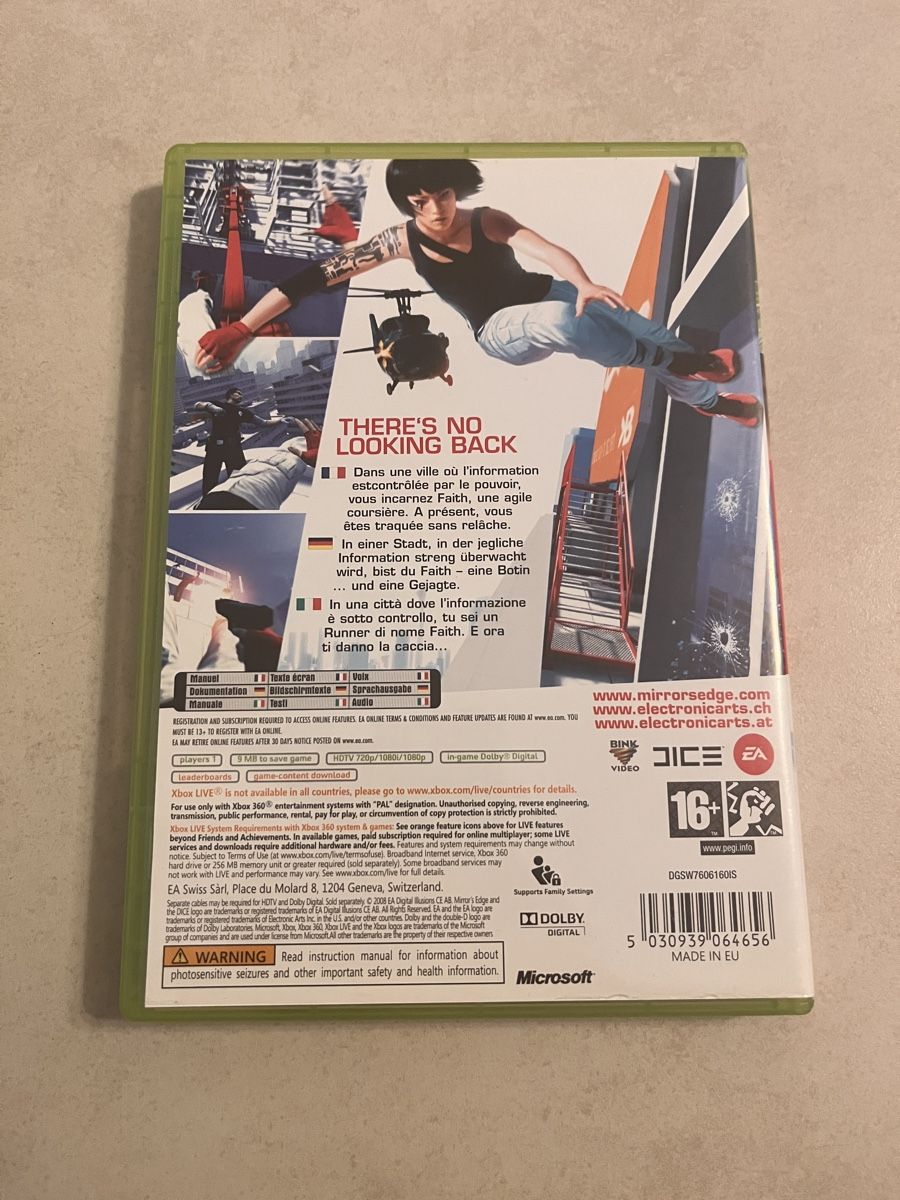 Giochi: Mirrors Edge Xbox 360 – Usato da Suhr venduto da SchnapperCH 1