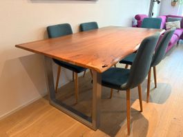 Massiver Mangoholz Esstisch mit Baumkante – 179,5 × 98 cm