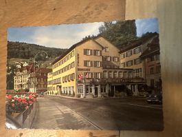 Antike Karte aus Baden. Kur- und Badehotel Hirschen.