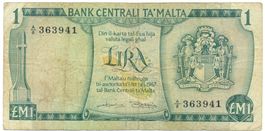 Malta 1 Lira P31b Serie A/8