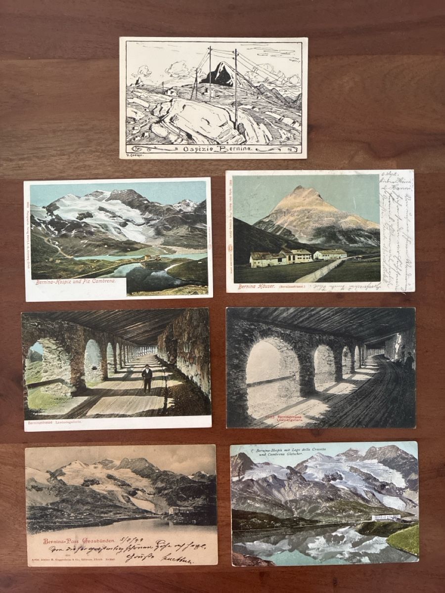 Ansichtskarten: 7 Ansichtskarten Schweiz vom Bernina GR – Gebraucht aus Oftringen von Cla.vD.74