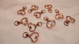 Schlüsselanhänger zum Basteln Deko Herz Rosegold farbig