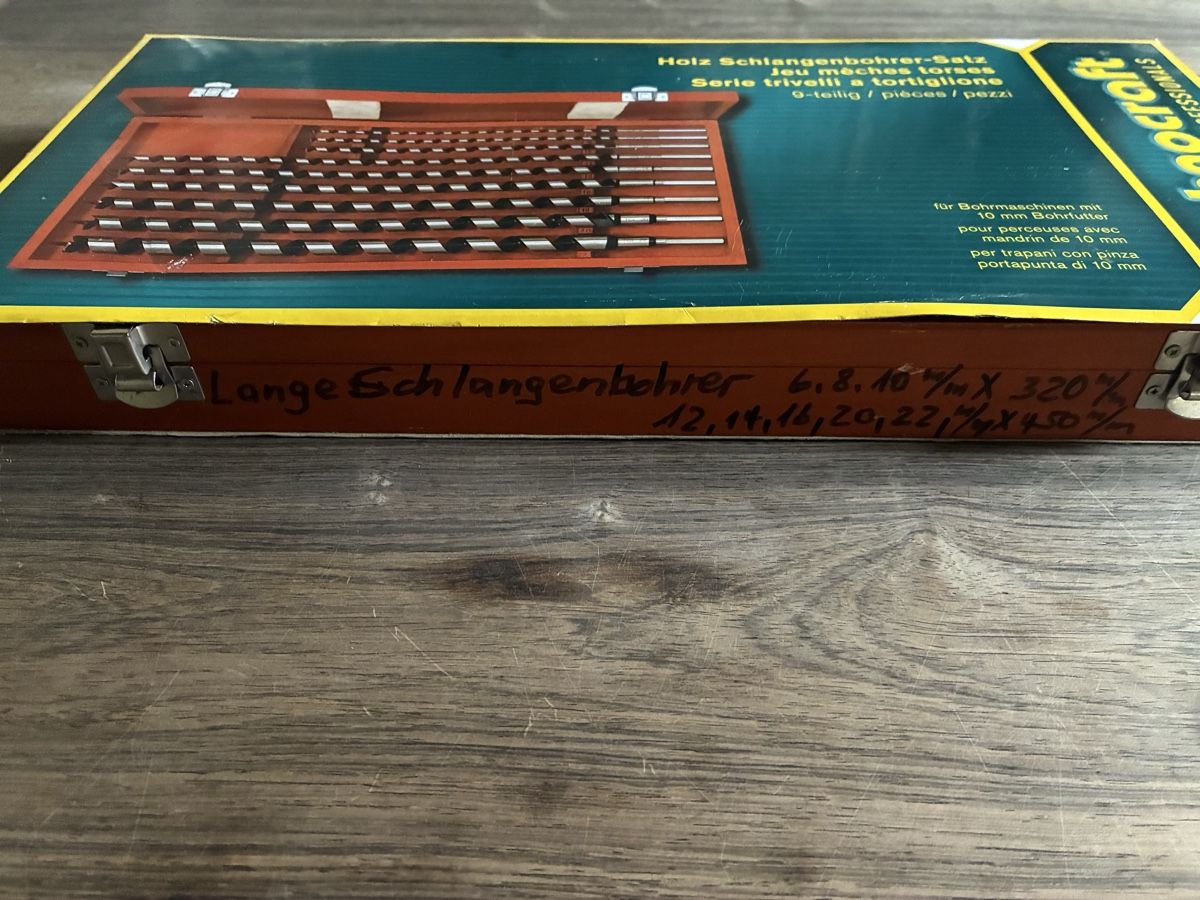 Technocraft Tutti gli attrezzi: Technocraft Holz Schlangenbohrer Set in Holzkiste  – Usato da schönenwerd venduto da quartier9 1