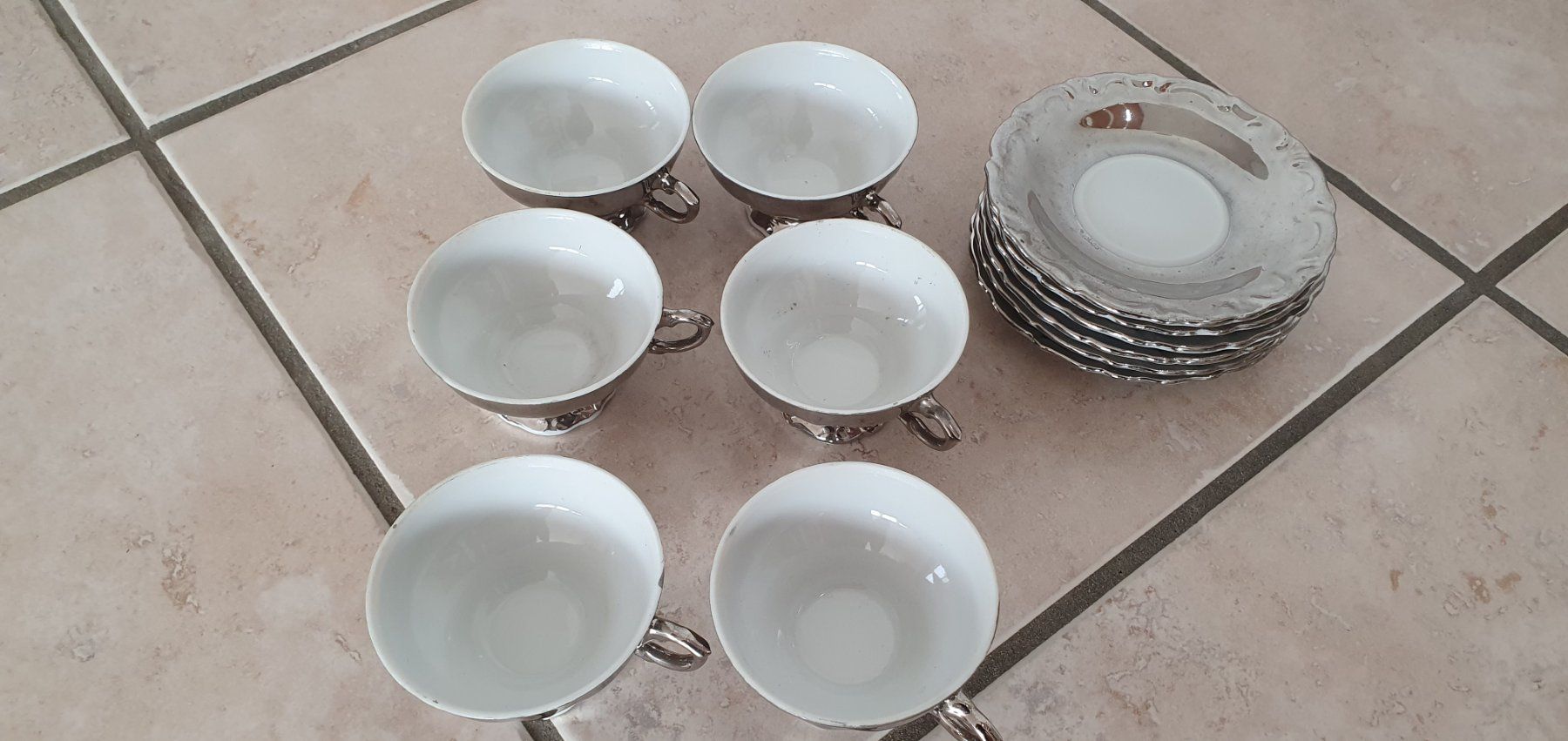 Geschirrsets: Service à café 6 tasses argenté – Neu (gemäss Beschreibung) aus Moutier von mar_7nrw 3