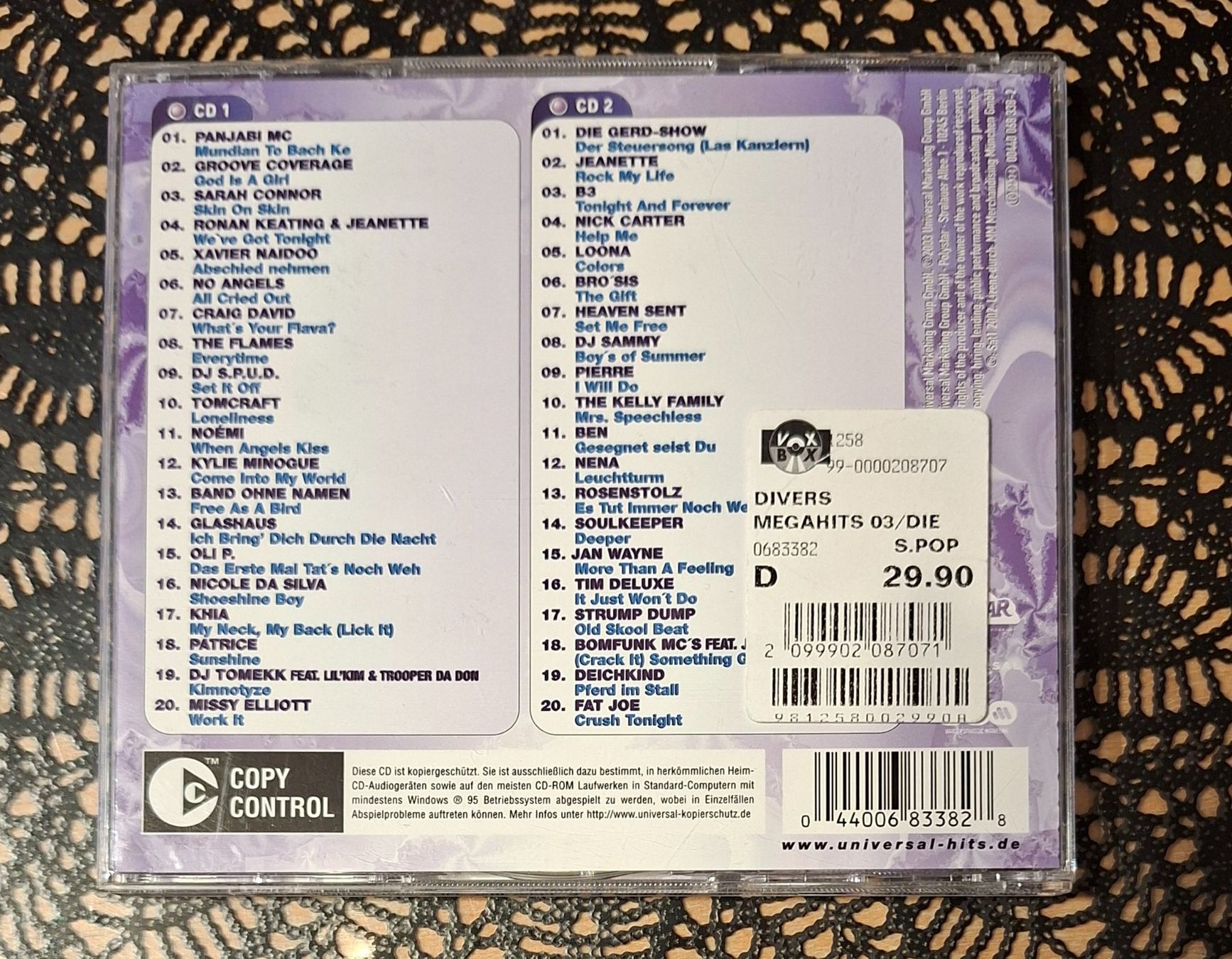 CD: Mega Hits 2003 Die Erste, Pop Hit Compilation Sampler 2003 – Usato da Schönenberg TG venduto da breiti12 1