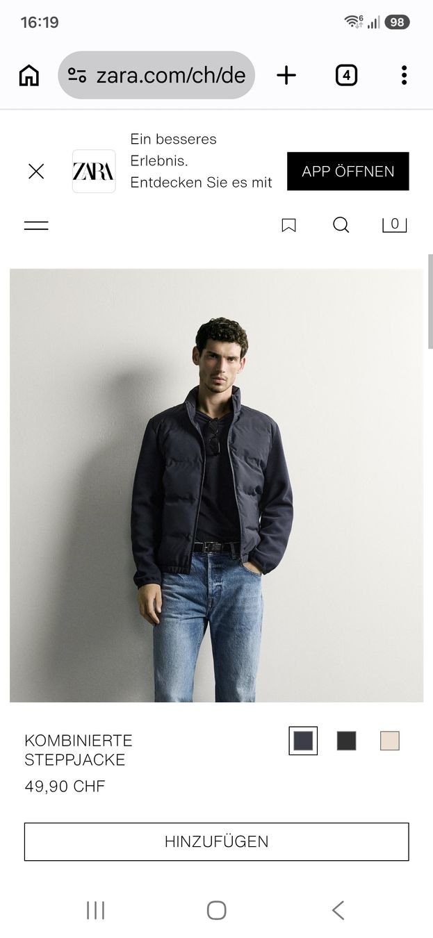 Zara Giacche: Zara Steppjacke Gr.M  – Nuovo (secondo la descrizione) da Basel venduto da Amedisli2002 1