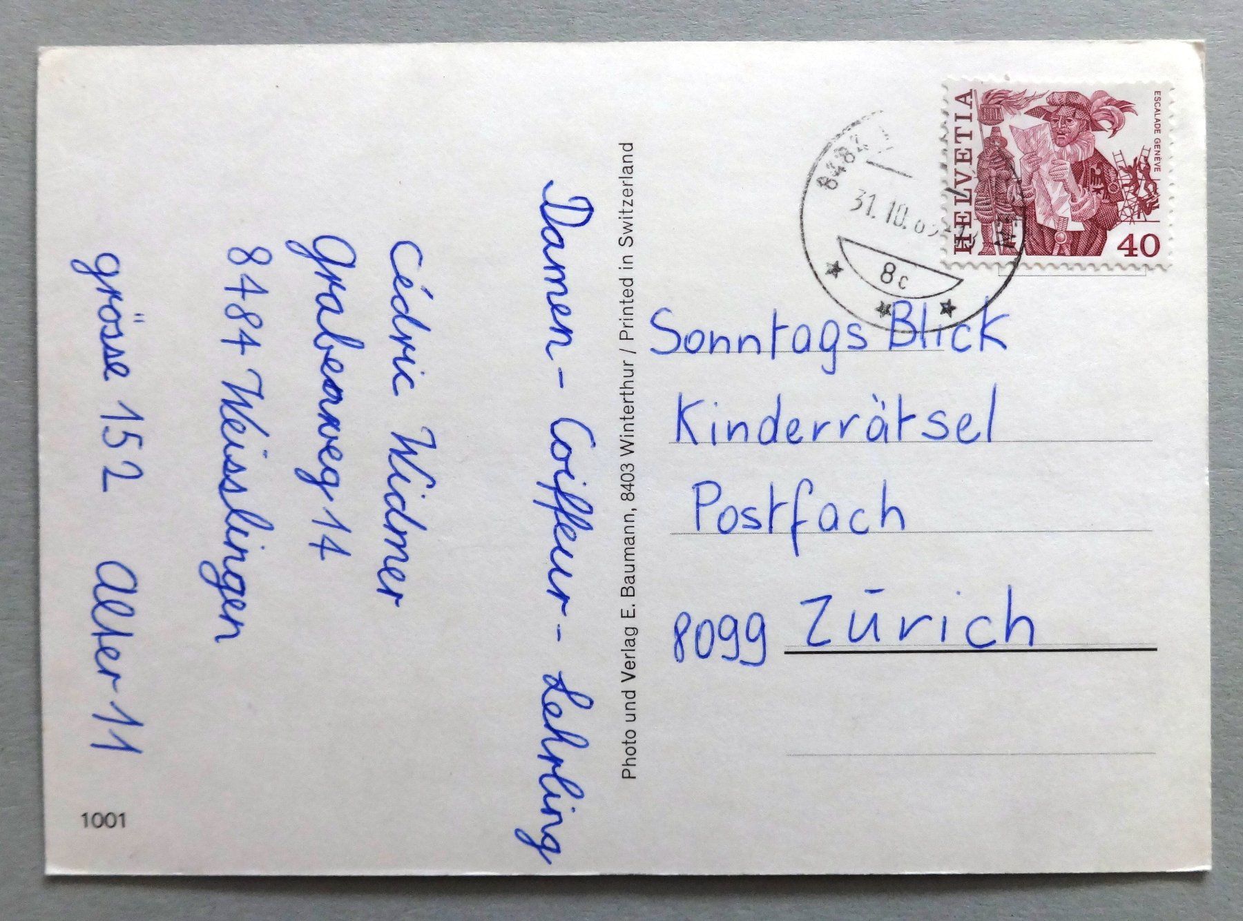 Cartoline postali: Grüsse aus dem Tösstal – Usato da Fétigny venduto da Billy2miny 1