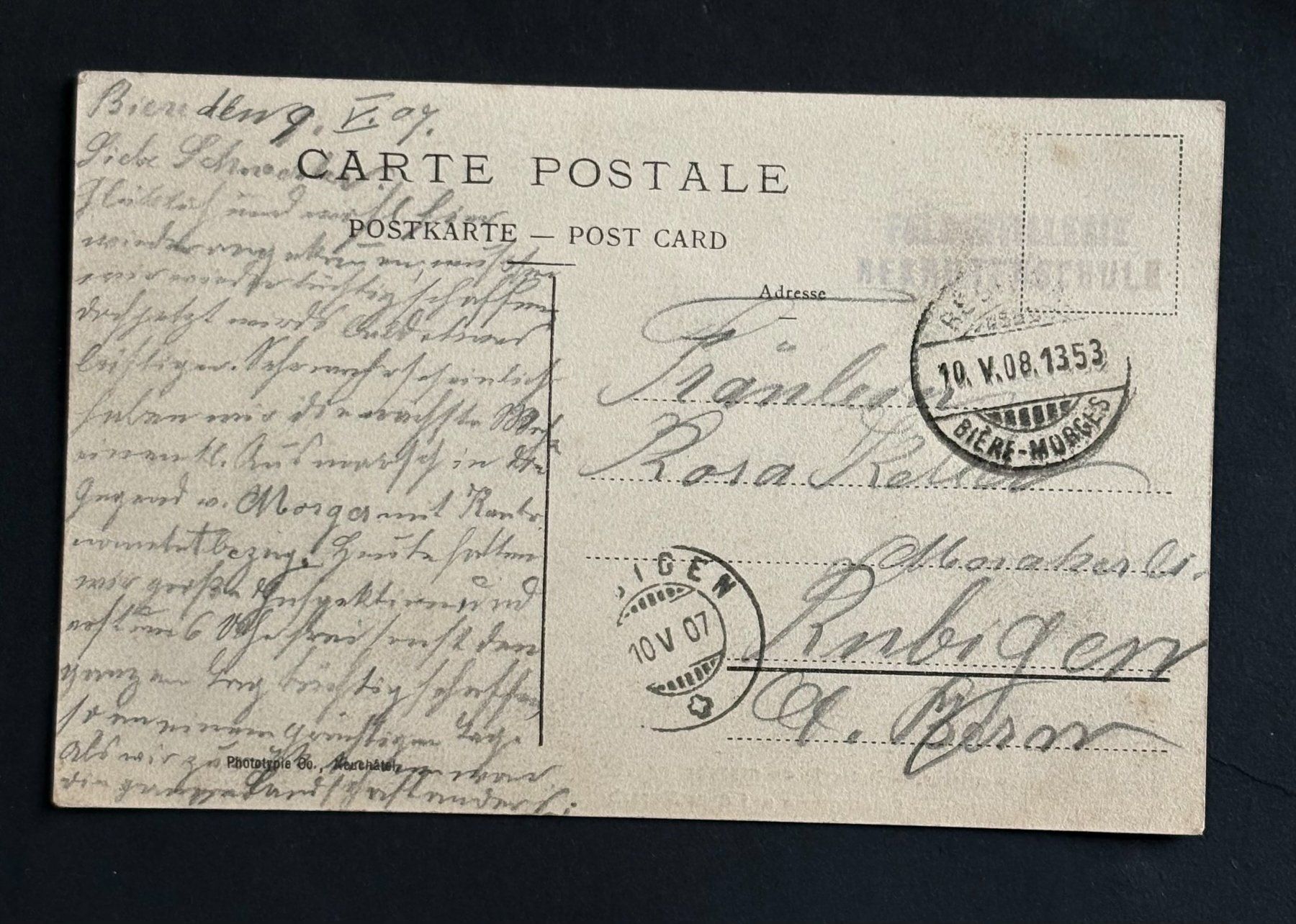 Cartoline postali: SCHWEIZER ARMEE FELDBATTERIE AUF DEM MARSCH 1908 – Usato da Ostermundigen venduto da Wyatt-Earp 1