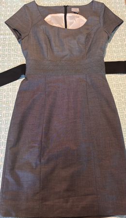 Elegantes H&M Kleid, Gr. 36, Grau mit Schleife, Herbst