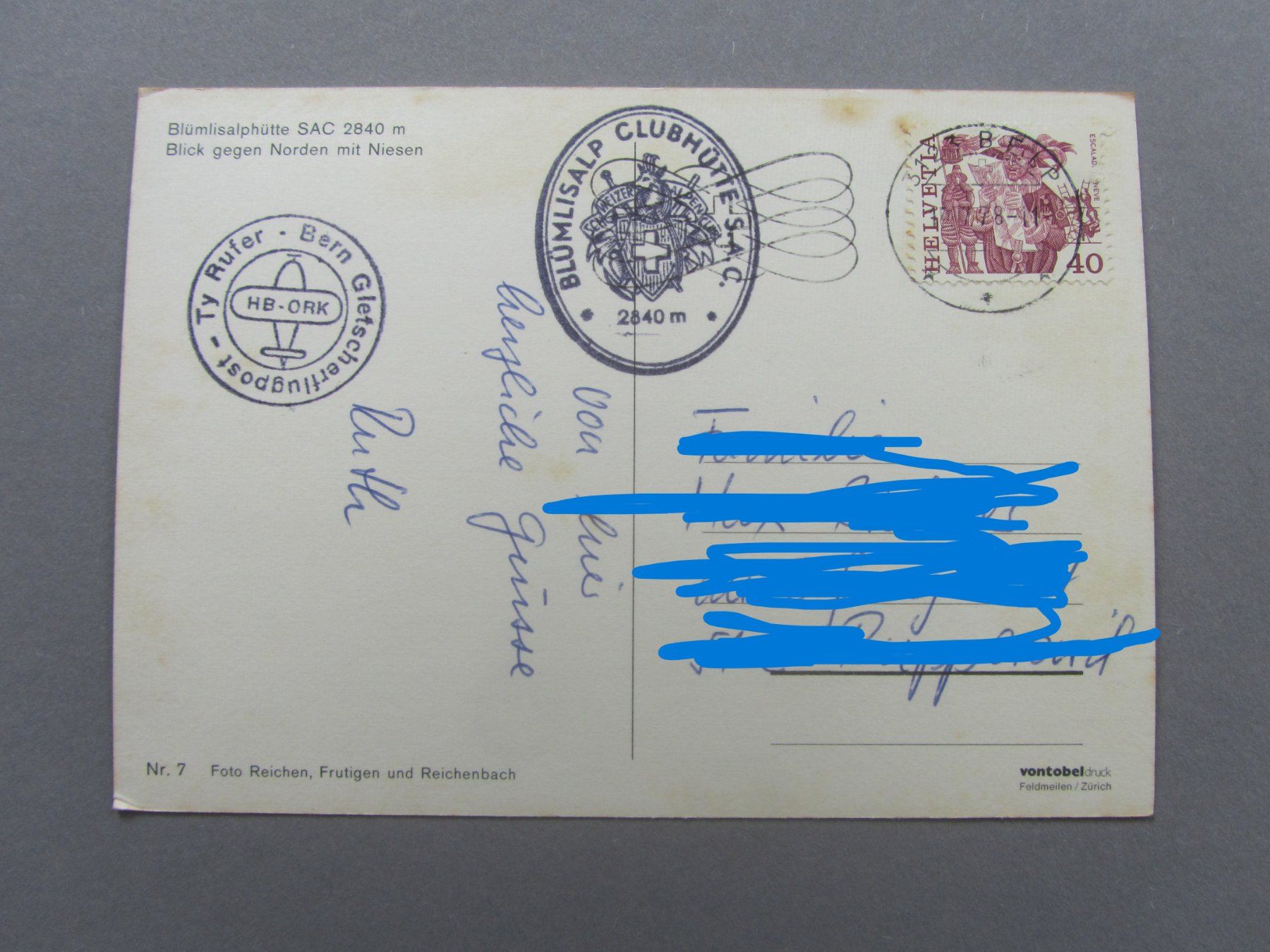 Cartoline postali: AK Blüemlisalphütte SAC 2840m – Usato da Seengen venduto da mikelele 1