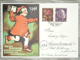 TR93 Carte Postale Suisse Journée du Timbre 1948