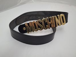 Moschino Gürtel schwarz mit goldener Schnalle Leder