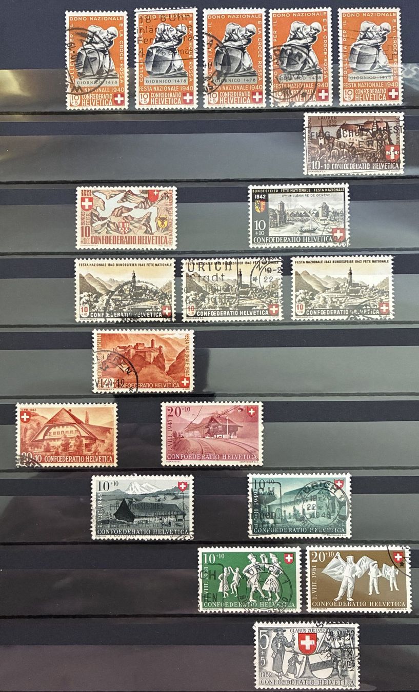 Alle Briefmarken: verschiedene Pro Patria Briefmarken – Gebraucht aus Eggersriet von stamp303