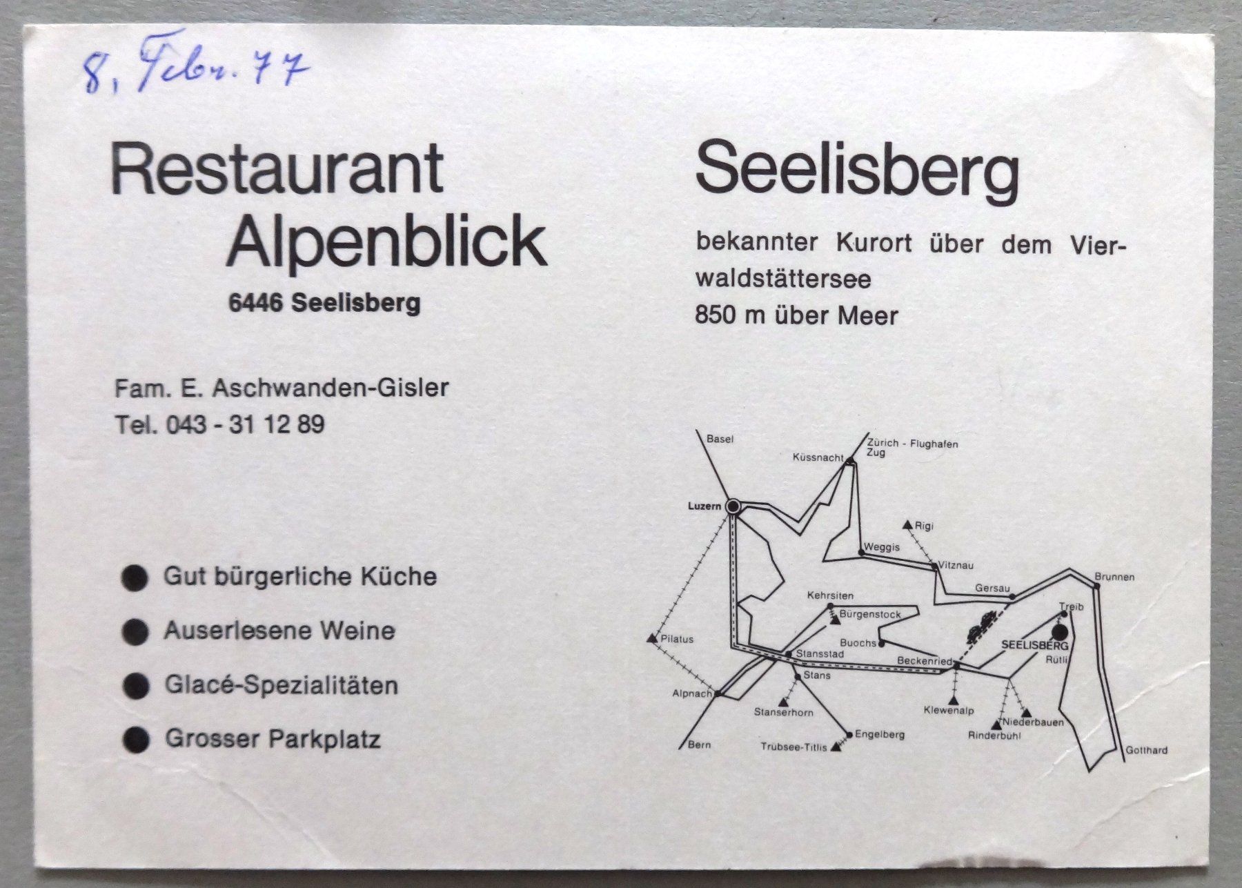 Cartoline postali: Restaurant Alpenblick, Seelisberg – Difettoso da Fétigny venduto da Billy2miny 1