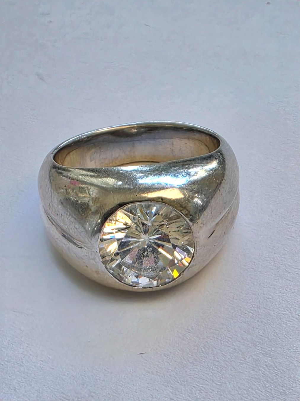 Anelli: Weissgold Ring mit 2 Carat Zirkon – Usato da Zürich venduto da Bieter04 7