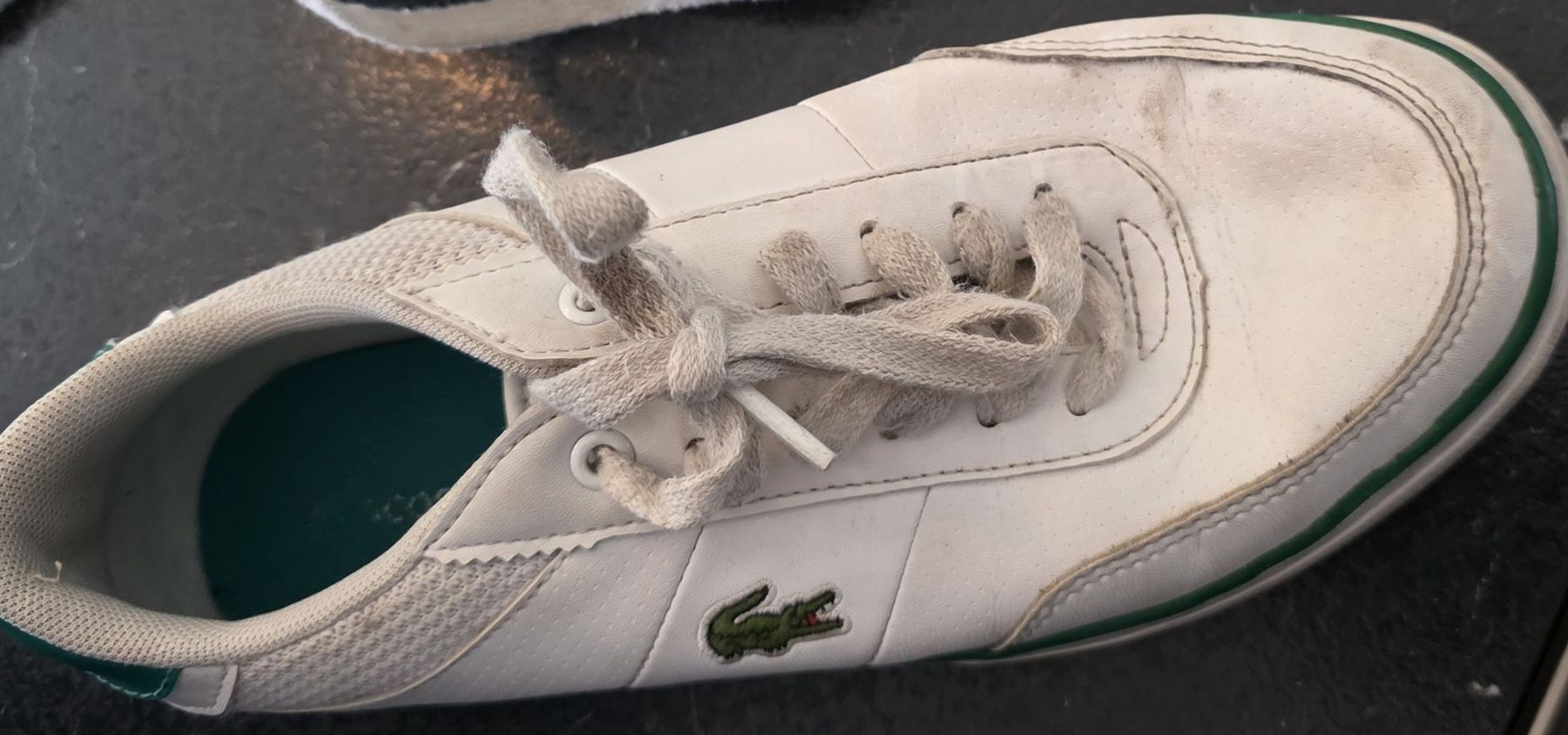 Lacoste Scarpe per ragazzi: Baskets Lacoste blanches - Portées, mais encore stylées! 35 – Usato da Fully venduto da moi_k685