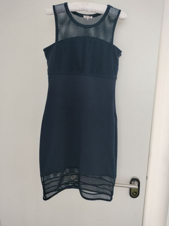 Schickes dunkelblaues/ schwarzes Netz-Kleid Gr. 36