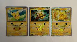 Pokemon 30th Anniversary Collection Pikachu Holo 3 Cards EN