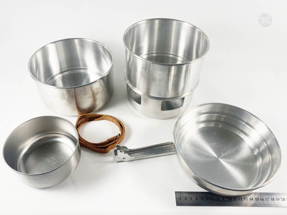 Alu Kochset Camping 5-teilig Alu-Kochset 5-teilig – Töpfe, Pfanne, Teller, Becher – Für Camping, Survival & Bushcraft