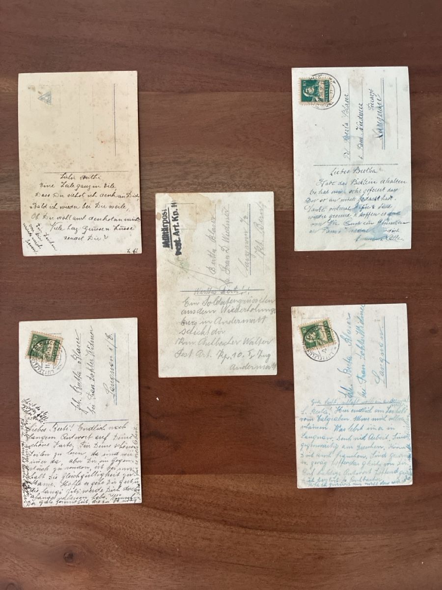 Cartoline postali: 9 Ansichtskarten Schweiz von Soldaten – Usato da Oftringen venduto da Cla.vD.74 3