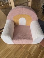 Malaga - Fauteuil enfant à bouclettes écrues, roses et jaune