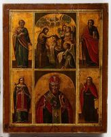 Ikone Der heilige Nikolaus und ausgewählte Heilige