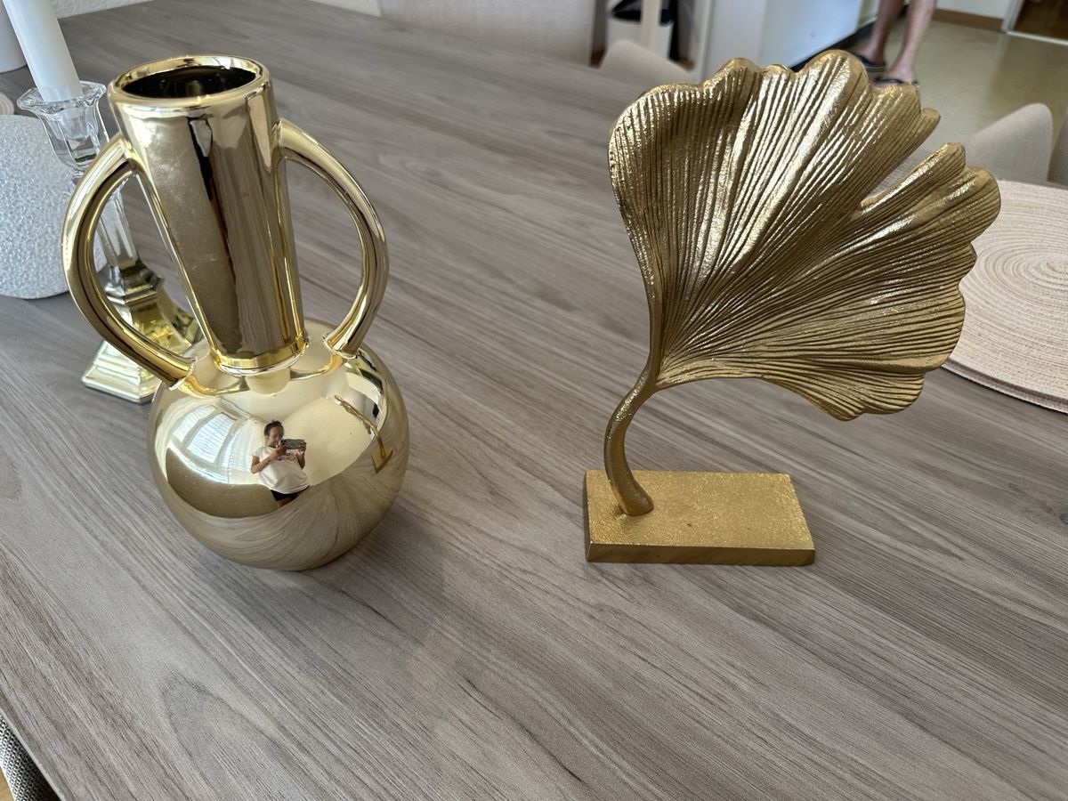 Tutte le decorazioni: Dekoration Vase & Blatt gold – Usato da Münchenbuchsee venduto da IleanaT 5