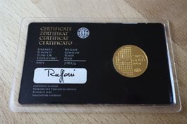 HELVETIA GOLD・1/10・9999 GOLD・2.9032・MÜNZE・2010・ZERTIFIKAT