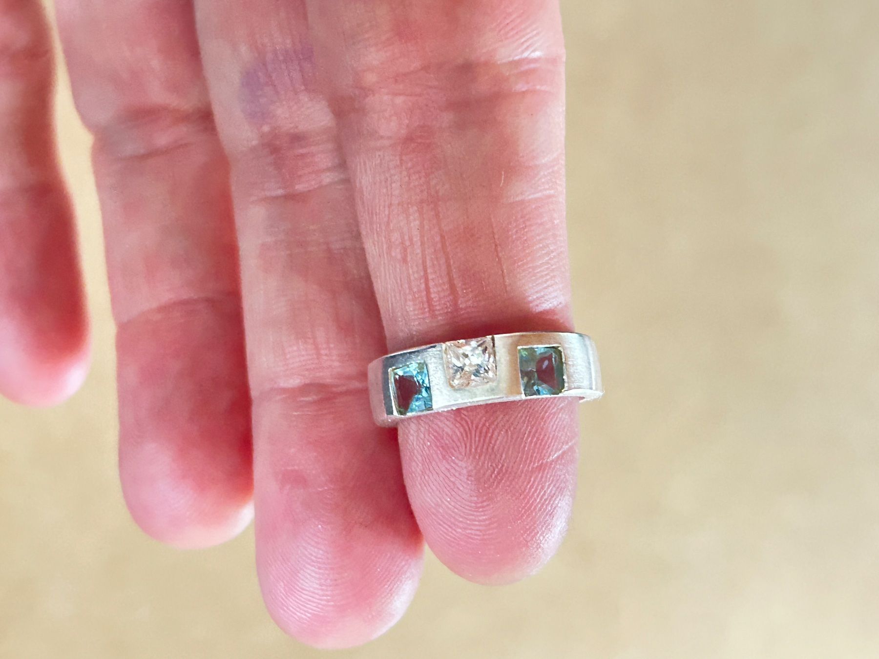 Anelli: Silberring BLUEWHITE (Grösse auf Anfrage) – Usato da Dittingen venduto da Bellevista 2