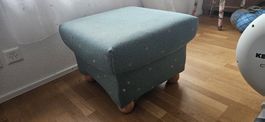 Fuss Hocker petrol kleine Blumenmuster guter Zustand