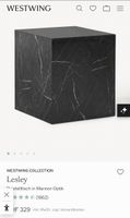 Westwing Beistelltisch Lesley – Schwarz / Marmoroptik